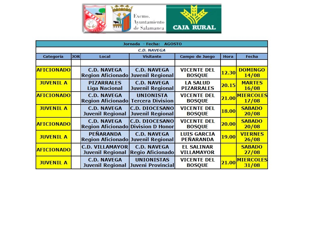 Horarios y fechas de los primeros partidos de pretemporada de los equipos regionales.
